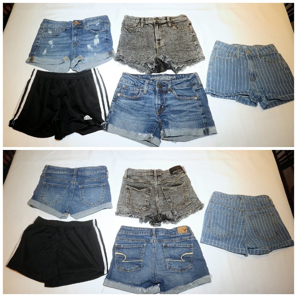 Womens/Jr Girls 5 Piece Short Shortie LOT Size SM 26/3 Adidas AE So KendallKylie